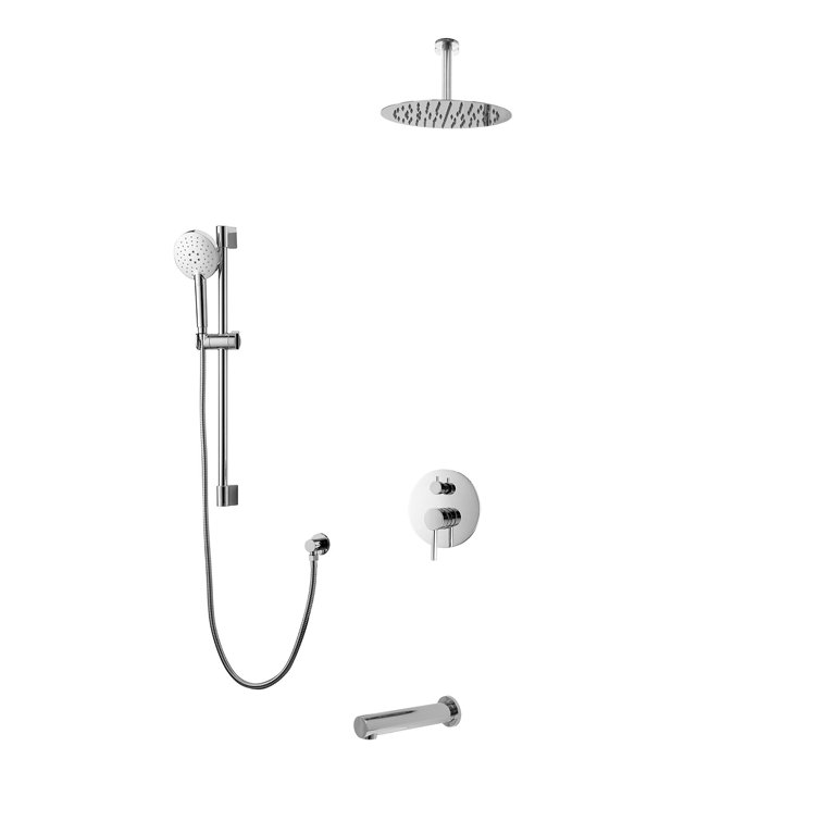 Louth 3-Way Complete Shower System with Ceiling-mount 10" Rainhead
