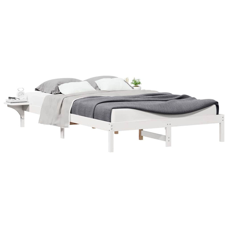 Solid Wood Bed, White, Super King (6')