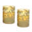 Gold Jacquard Battery Operated Glass LED Candles