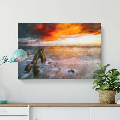 Crohy Head Sea Arch In Ireland Painting - Wrapped Canvas