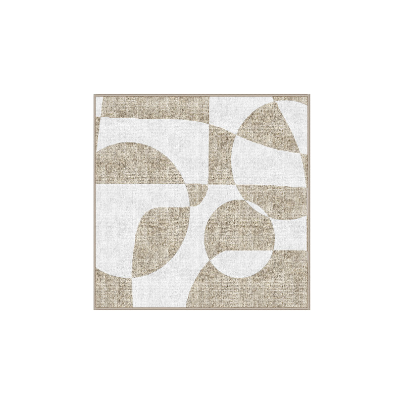 Tapis gris / brun clair tissé à la main Marn, Carré 7 pi