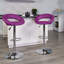 Tabouret de bar contemporain à réglable en hauteur en vinyle de forme orbitale avec base en chrome-17694483