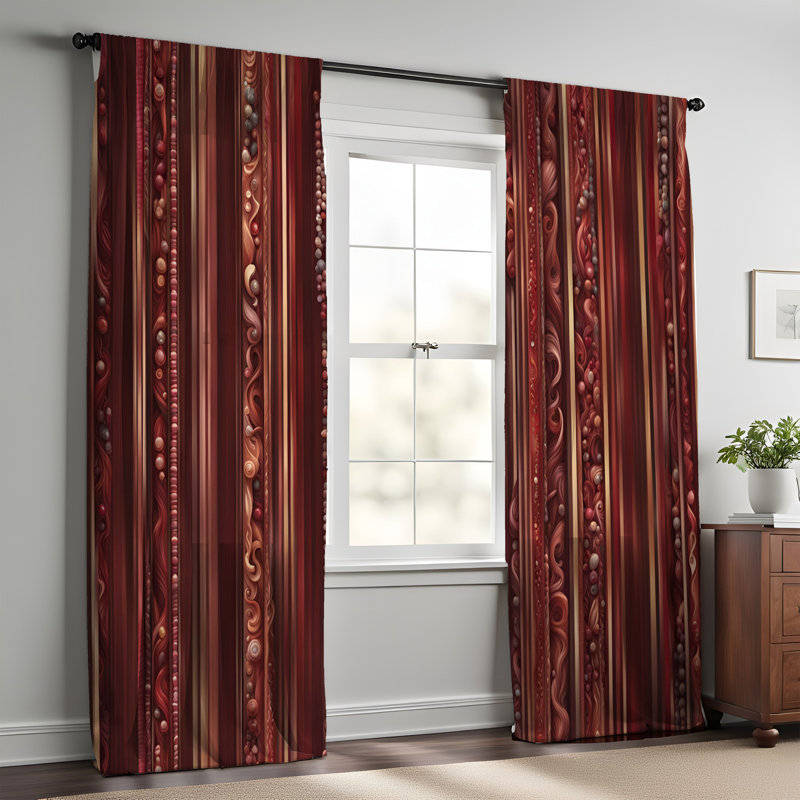Paire de rideaux semi-transparents en polyester Fonnie, L 56 po x L 78 po