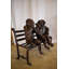 Three Emotional Monkeys on Bench Bronze Statue  57" x 20" x 43"H.