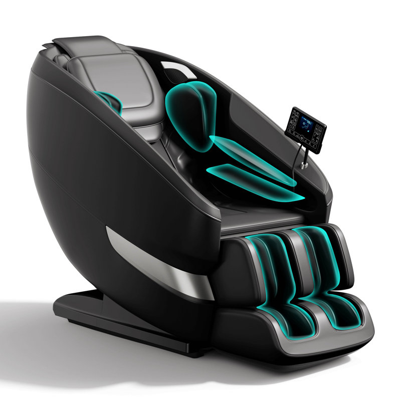 Fauteuil de massage 2024 corps entier, fauteuil de massage Shiatsu inclinable avec massage gonflable, écran tactile LCD, chauffage du bas du dos et du mollet, caractéristiques personnalisables et modes zéro gravité (noir)