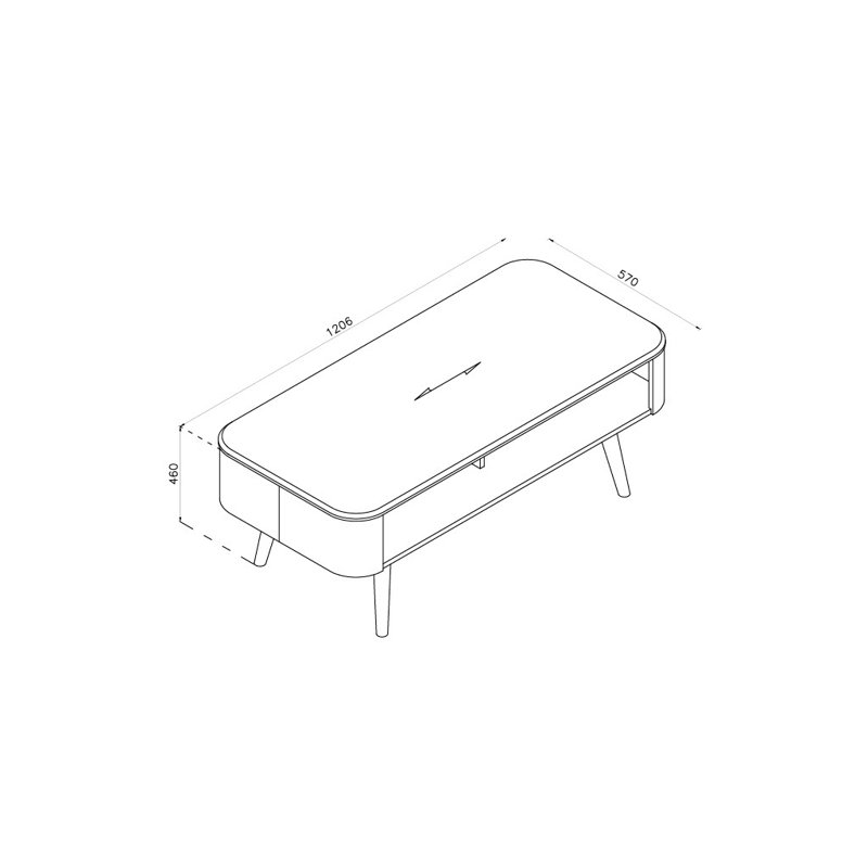 Severn Four Leg Coffee Table with Storage