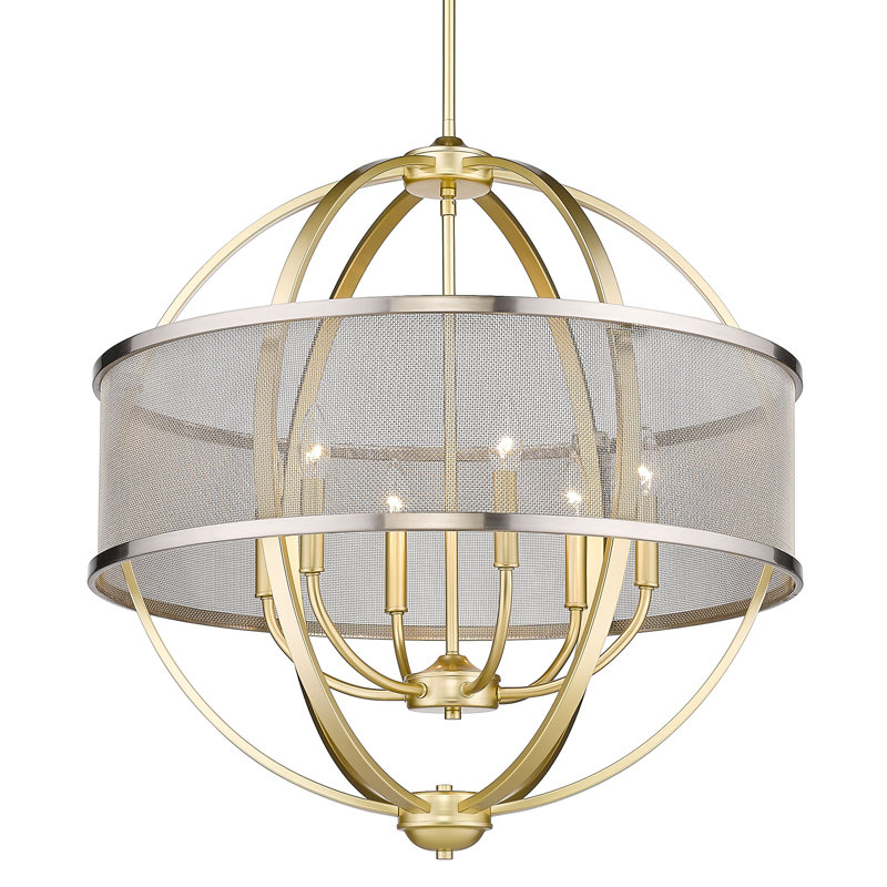 Lustre globe à 6 lumières Petitt, Or olympique, Étain