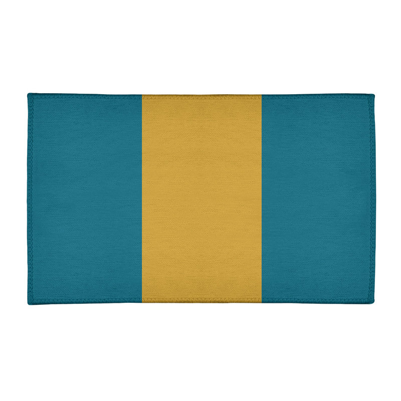Tapis à rayures bleues en poly jacksonville retour, Rectangle 5 pi x 7 pi