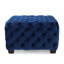 Repose-pieds carré en velours bleu marine avec capitonnage à boutons 29 po-129458552-129458555