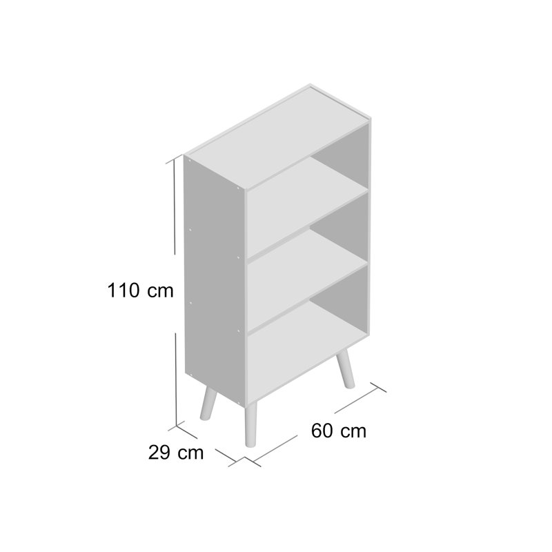 Gueye 152.4cm W Standard Bookcase, Black/White