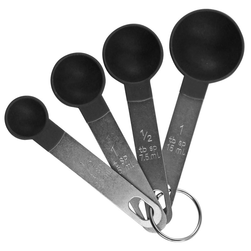 4 Piece Measuring Spoon Set, Black