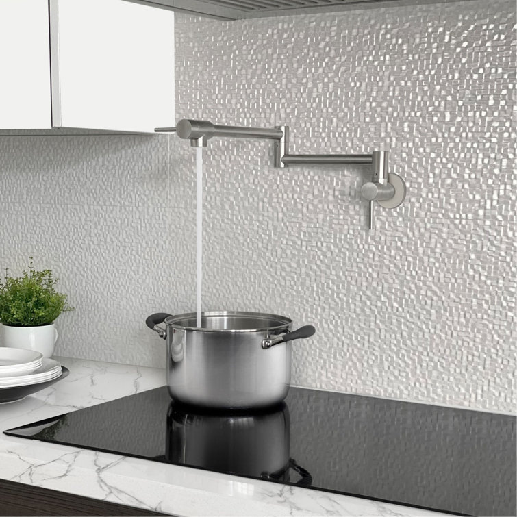 Stylish Two-Handles Wall Mount with Single Hole Pot Filler