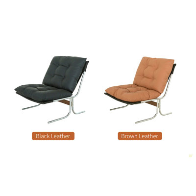 Fauteuil en cuir, fauteuil d'appoint moderne à haut dossier, chaises de salon avec pieds en métal et rembourrage doux, chaises de canapé pour le bureau personnel, la chambre à coucher et la salle à manger (1pc)