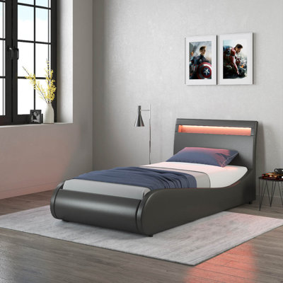 Atropus LED Faux Leather Bed Frame