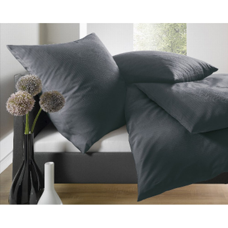Uni-Soft Modern & Contemporary Duvet Cover Set, Anthracite, 155 x 200 cm - 1 Pillowcase (80 x 80 cm)