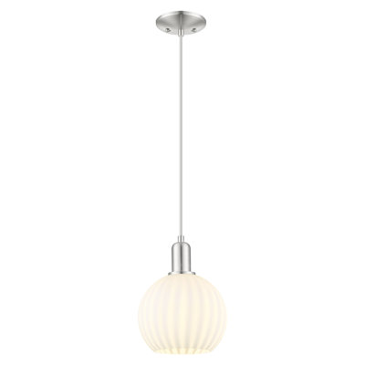 Arcadia - White Venetian - 1 Light 8" Cord Hung Mini Pendant