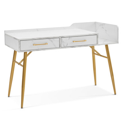 Bureau d'ordinateur avec rangement et 2 tiroirs Ladislava