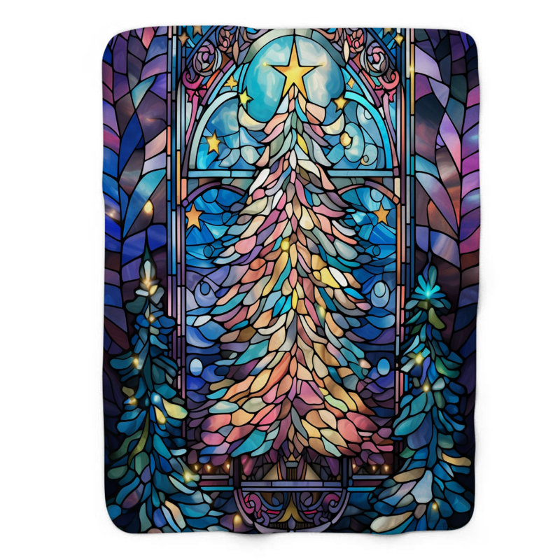 Glass Tree Design - 1 pièce Sherpa Premium, Grand lit