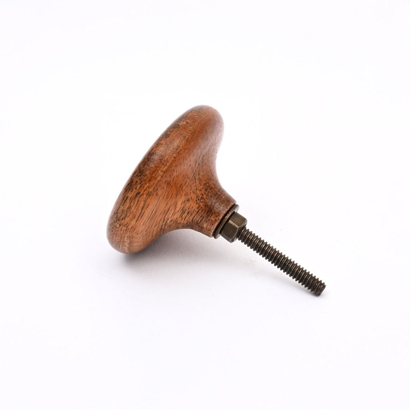 Brown Concave Wooden Knob – Set of 6