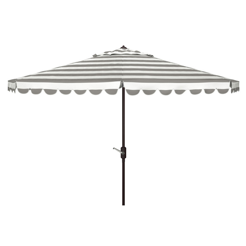 Parasol de plage 11 pi Avalee, Gris / blanc