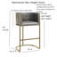 Manhattan 26 po Tabouret de comptoir - Similicuir brun tabac avec base en laiton-2127317361-2127317363
