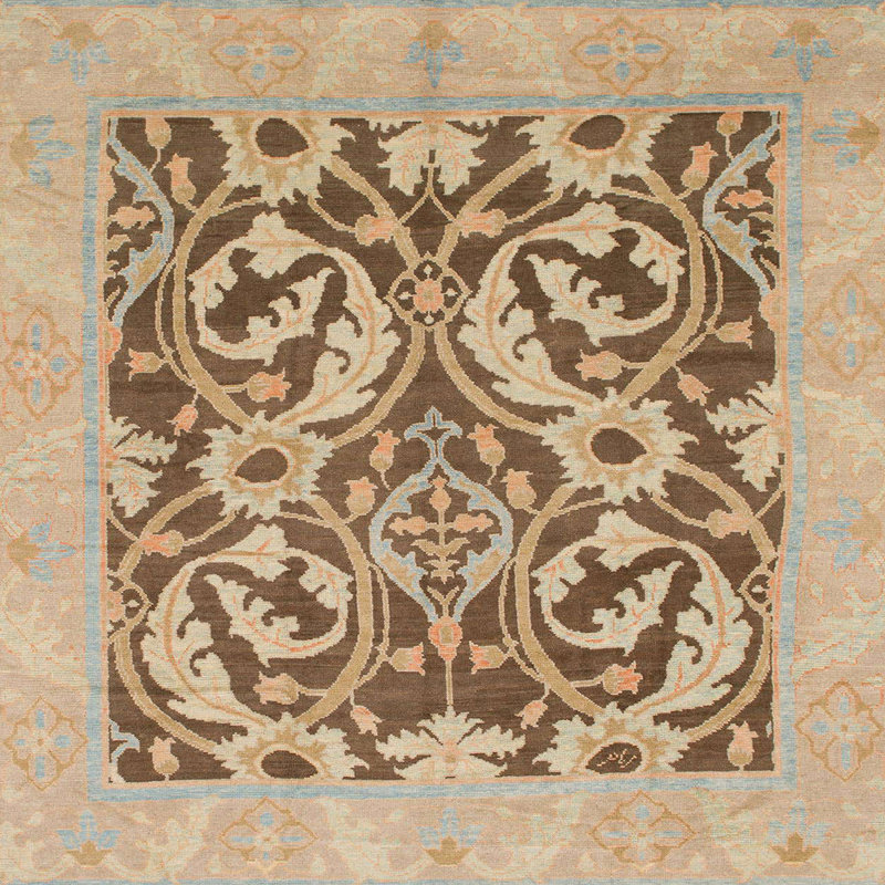 Tapis abstrait moderne 1217, Carré 4 pi