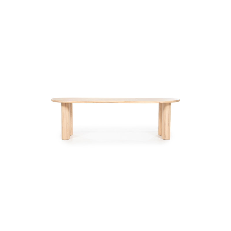 Dining Table Oval Solid Oak Dining Table, 30"H x 43"L x 98"W, Natural