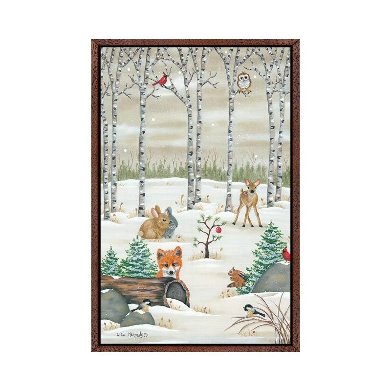 Woodland Critters by Lisa Kennedy - Wrapped Canvas Print, 152.5 cm H x 101.5 cm W, Classic Brown Wood Framed
