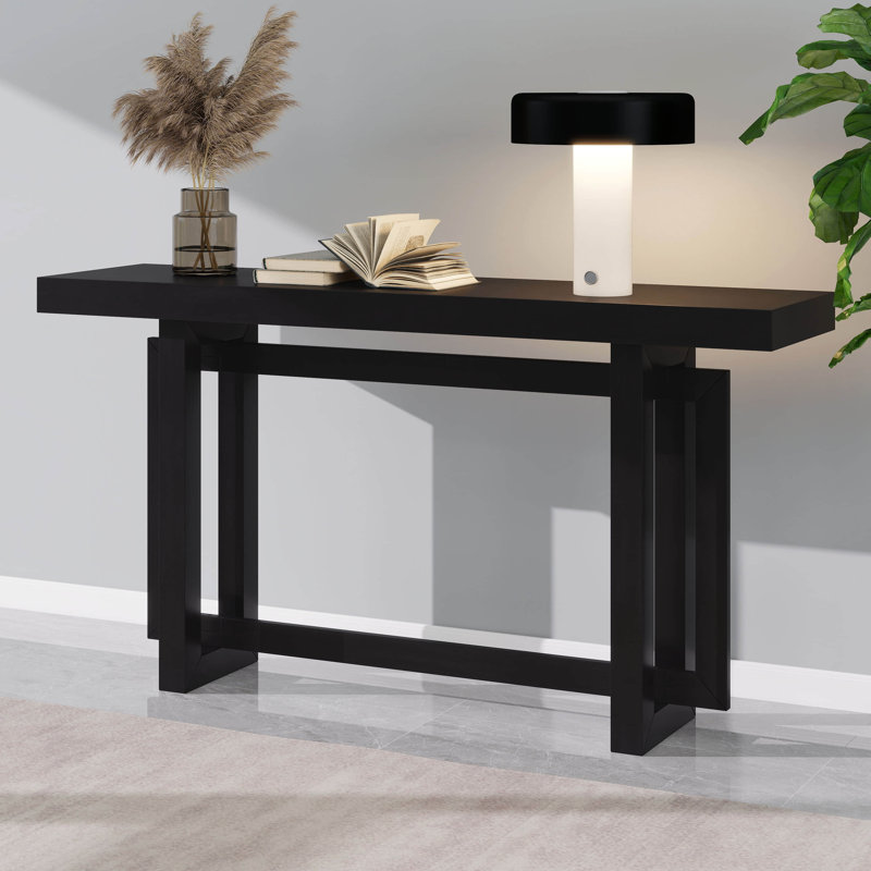 Console très longue pour le vestibule, canapé moderne en bois avec cadre en bois massif, table de vestibule rectangulaire unique