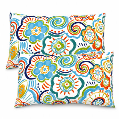 2-Pack 12" x 43" Water-Repellent and Fade-Resistant Indoor/Outdoor Lumbar Pillow Covers
