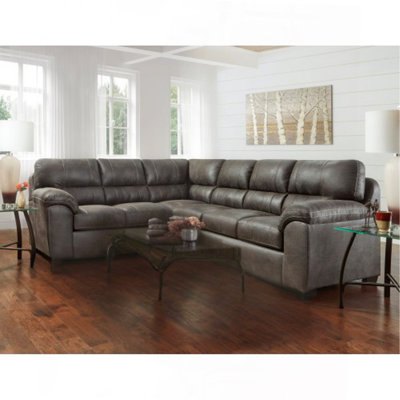 Contemporary Fabric Pillow-Top Arm Sectional Sofa