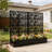 Freestanding Leaf Pattern Privacy Screen with Planter Box, Durable Metal Decor for Patio and Balcony