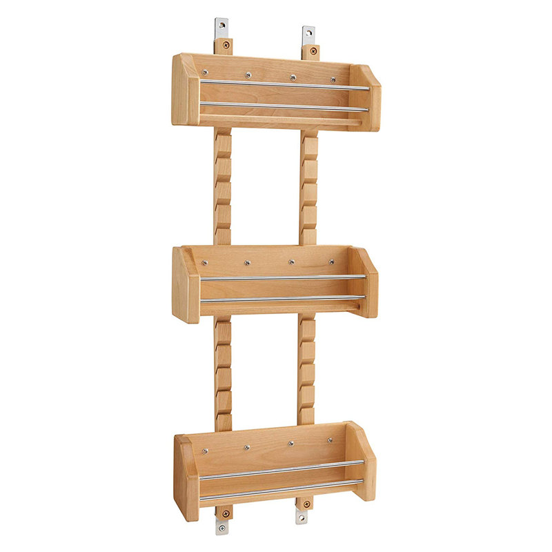 Rev-A-Shelf Adjustable 3-Shelf Cabinet Door Mount Spice Rack , 25" H x 10.13" W x 4" D