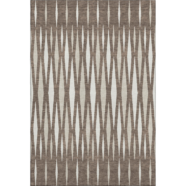 Premium Machine Washable Prisco Brown Rug