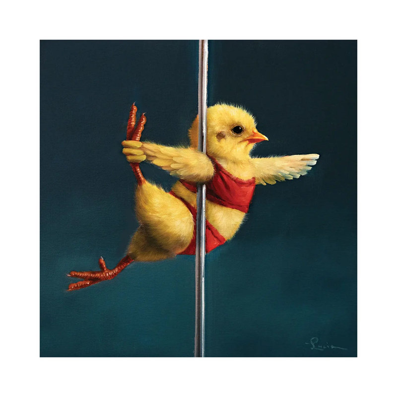 Pole Chick Rocket Woman, 18'' H x 18'' W, No Frame, Canvas
