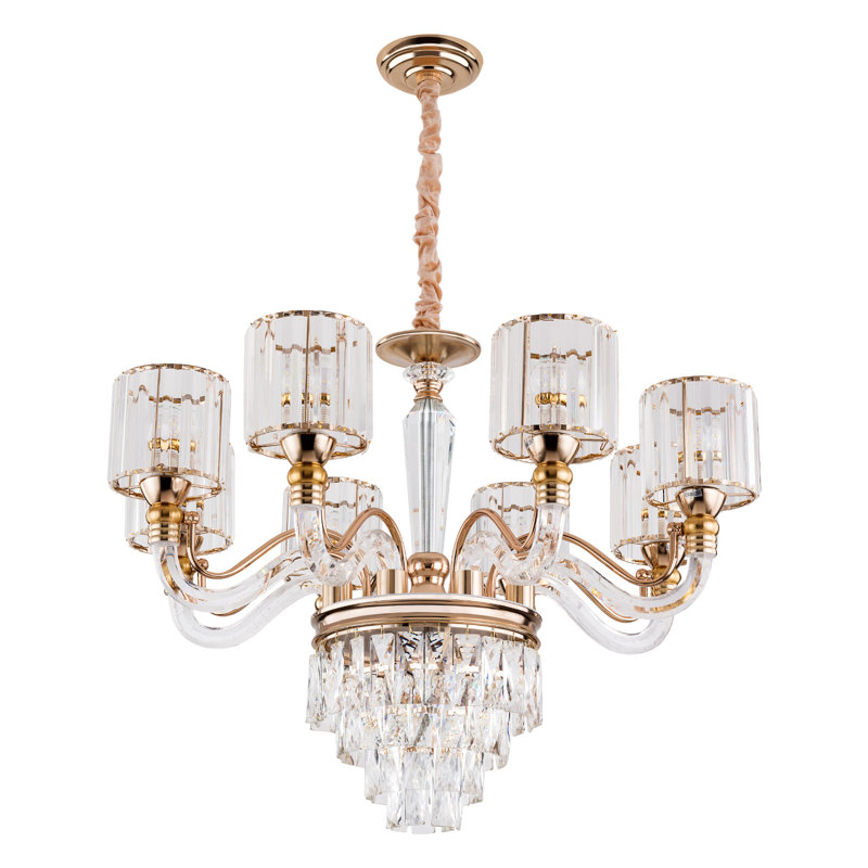 Lustre en cristal 8 lumières DEL de luxe moderne