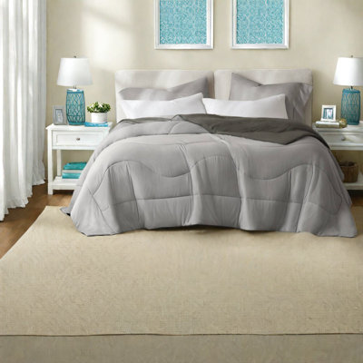 Ensembles de literie luxueux et frais, édredon Tencel gris, design moderne réversible