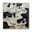 «Black White Opt Art Rhythmic Pulses - Op Art Wall Art», reproduction d'art sur toile abstraite noire 2 pièces