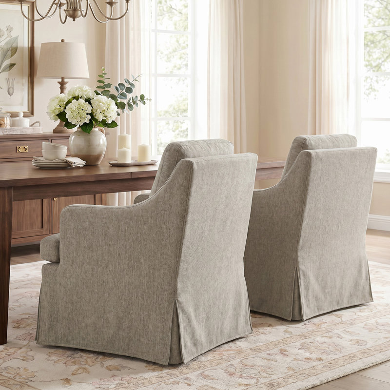 Chaises de salle à manger rembourrées Keefe, 1, Brun