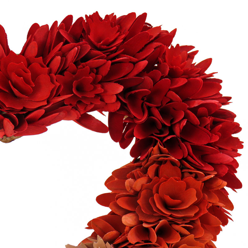 Couronne de cœur rouge Saint-Valentin, H 18 po x l 18 po x P 3,94 po