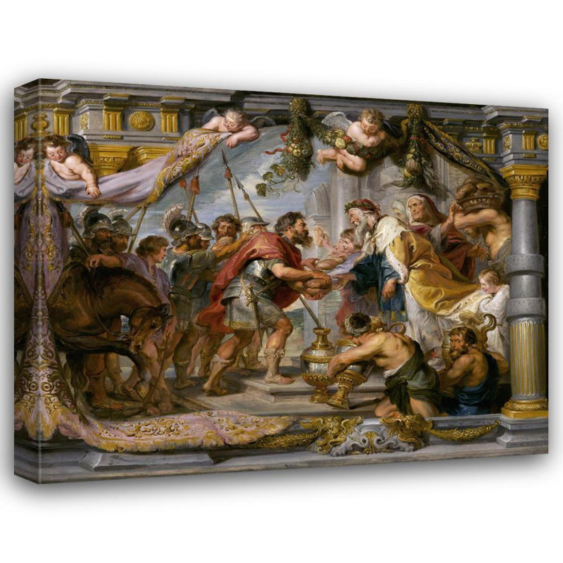 «The Meeting of Abraham and Melchizedek» par Peter Paul Rubens - Art mural sur toile tendue avec châssis, H 24 po x l 17 po