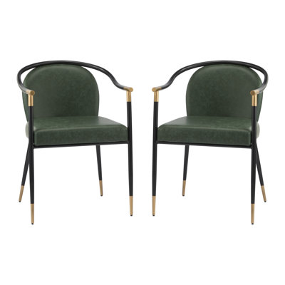 Jaquayla Gold-Tipped Modern Dining Chairs