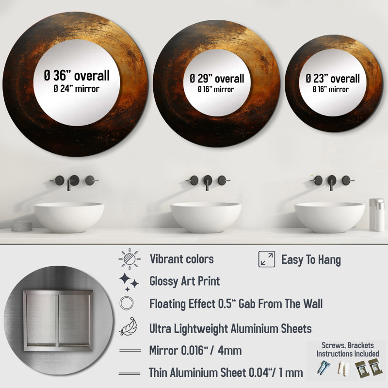 Bronze Blackhole Solar System I - Our Solar System, 29 po x 29 po, Rond