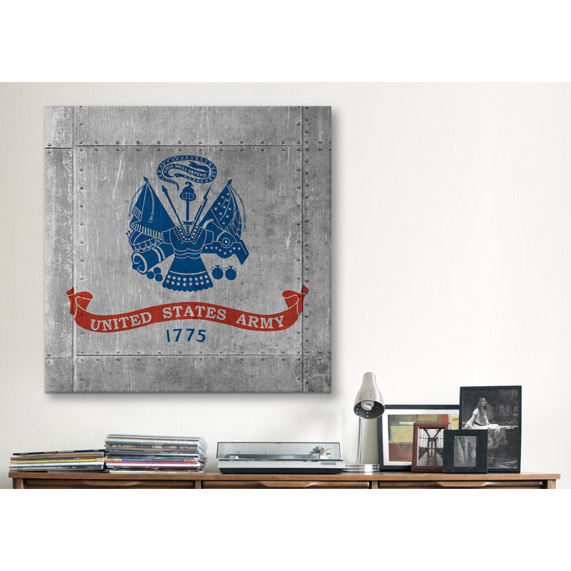 « flags armée », impression sur toile tendue, H 18 po x l 18 po x P 1,5 po