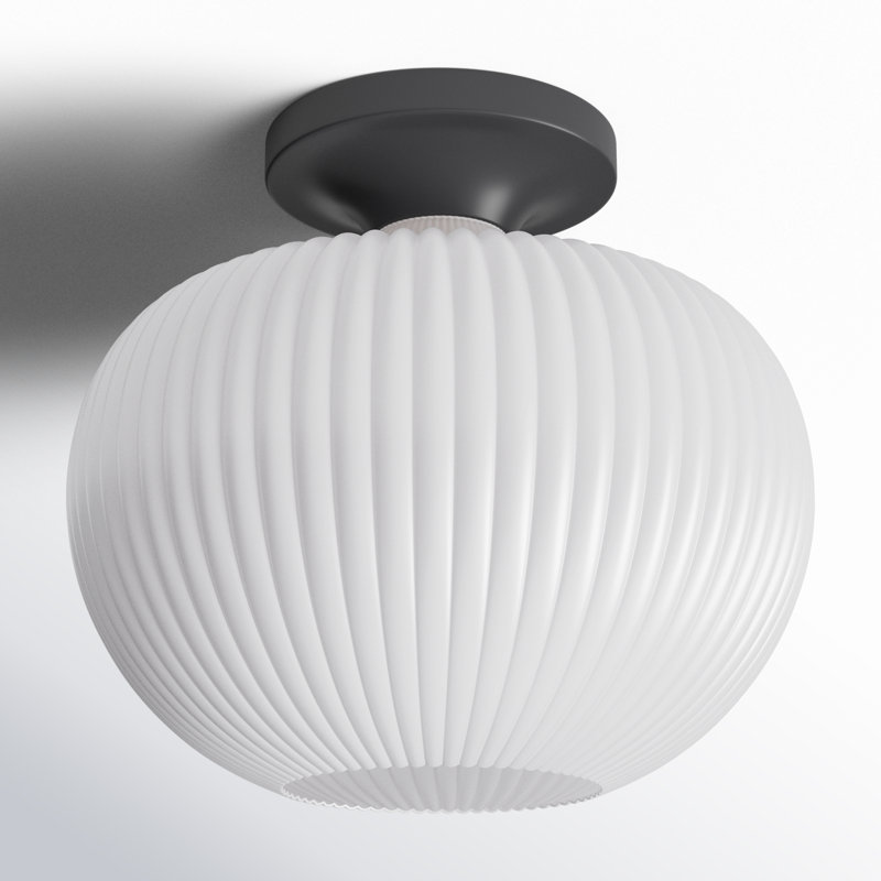Plafonnier semi-encastré 1 lumière 12 po Collina, Noir