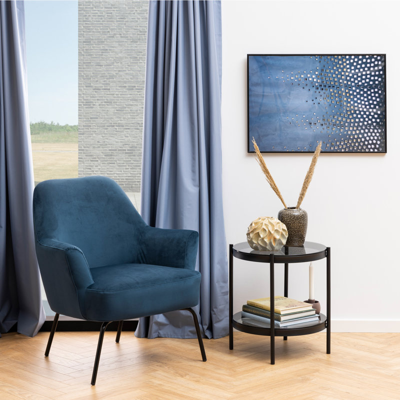 Cearfoss Upholstered Armchair, Navy