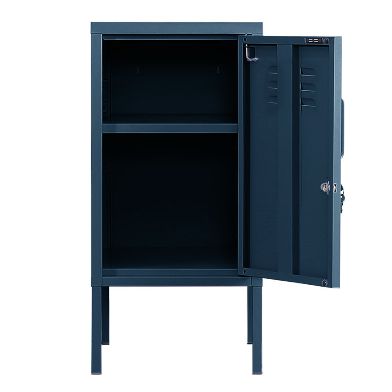 Nilan 38cm W Steel Bedside Table, Navy