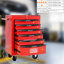 Chariot à outils à 6 tiroirs, 4, construction en acier, verrouillage par clé, comptoir lisse, acier rouge et noir 20,22 x 12,91 x 26,42 pouces, roues universelles-1280966045