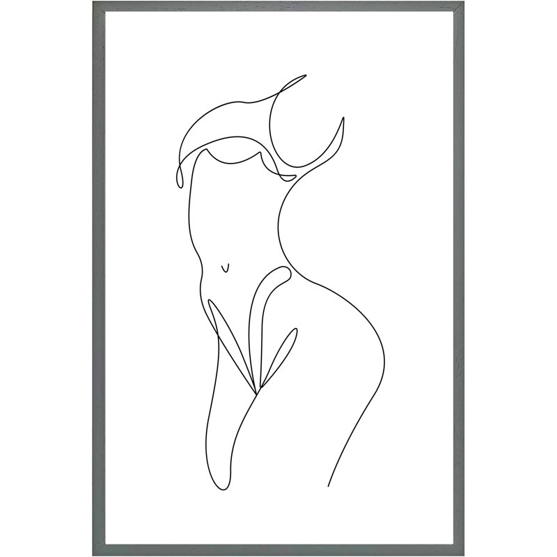 Arvion Single Picture Frame Print, 114cm H x 76cm W x 4cm D, Grey Framed