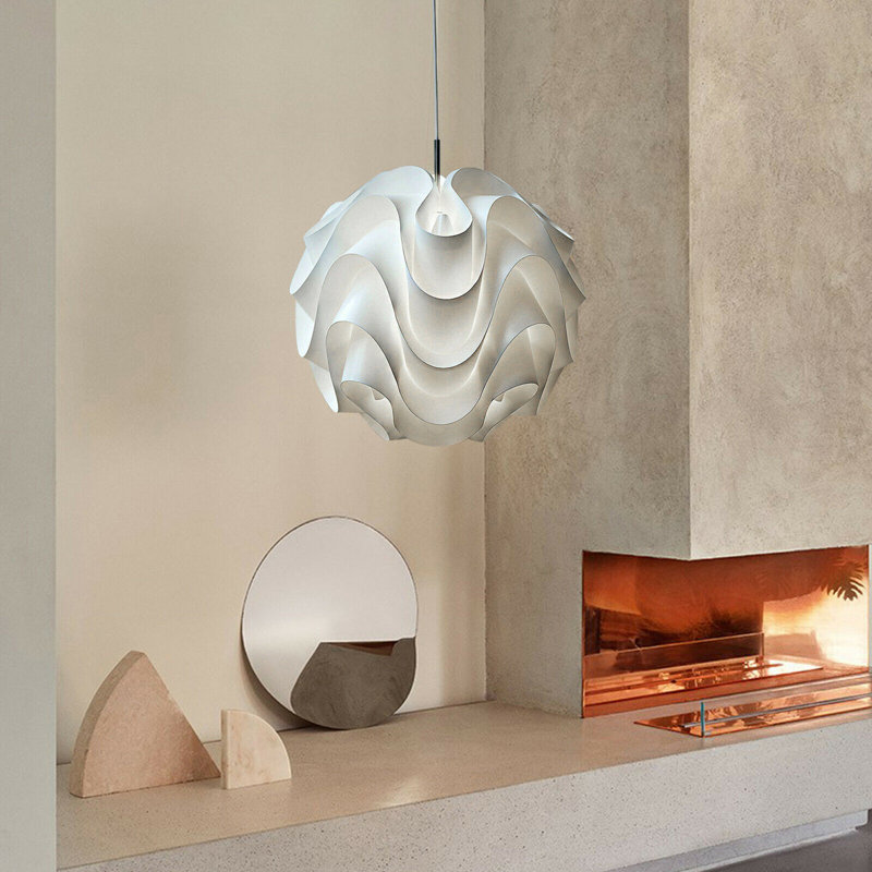 Kimika 1 - Light Modern White Plastic Shade LED Pendant Light